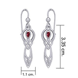 Celtic Knotwork Goddess with Gemstone Silver Earrings TER2051