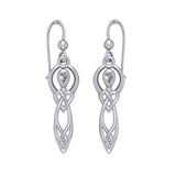 Celtic Knotwork Goddess with Gemstone Silver Earrings TER2051