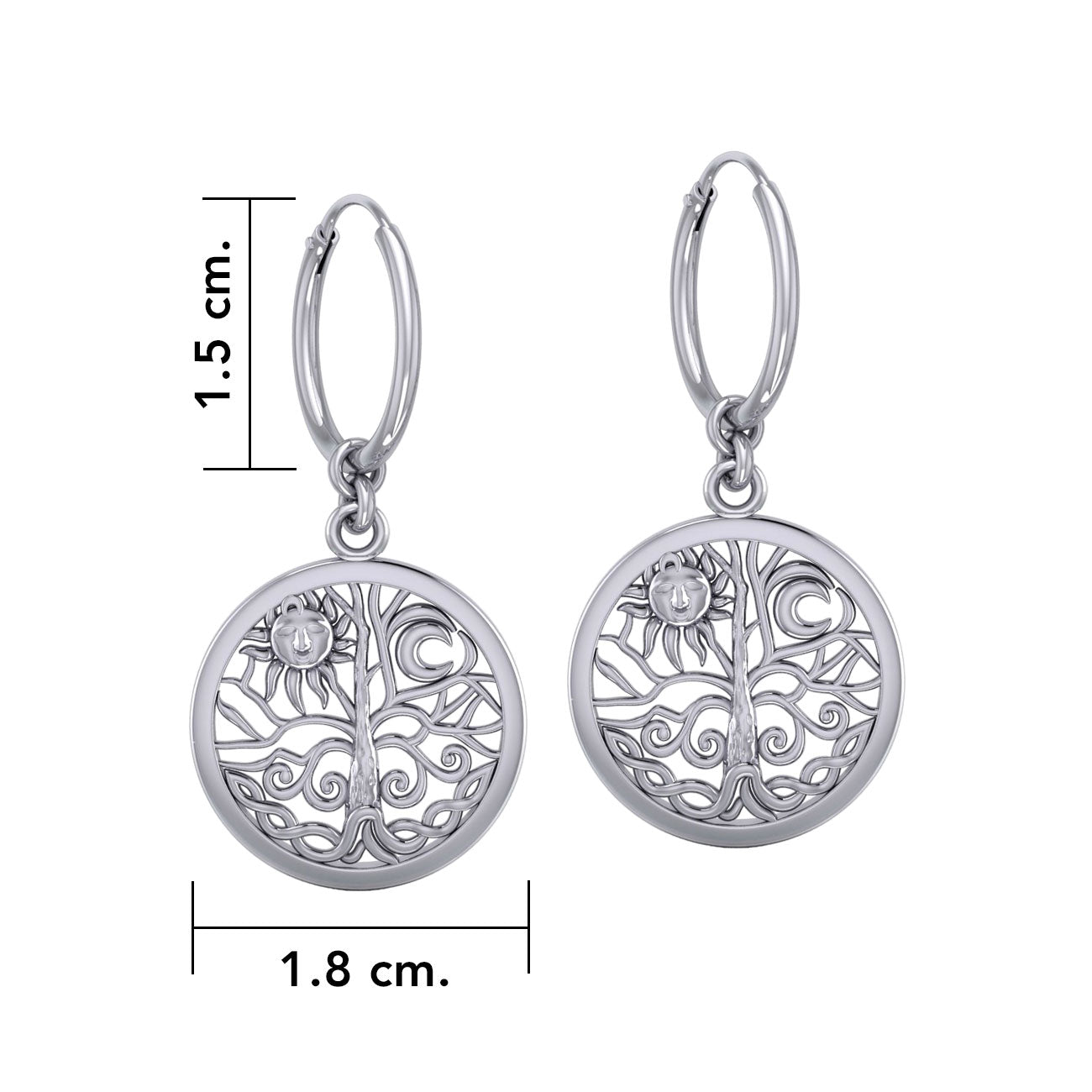Celtic Tree of Life Silver Hoop Earrings TER2095