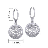 Celtic Tree of Life Silver Hoop Earrings TER2095