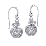 Celtic Spiritual Fruit Apple with Double Heart Sterling Silver Earrings with Gemstone TER2235