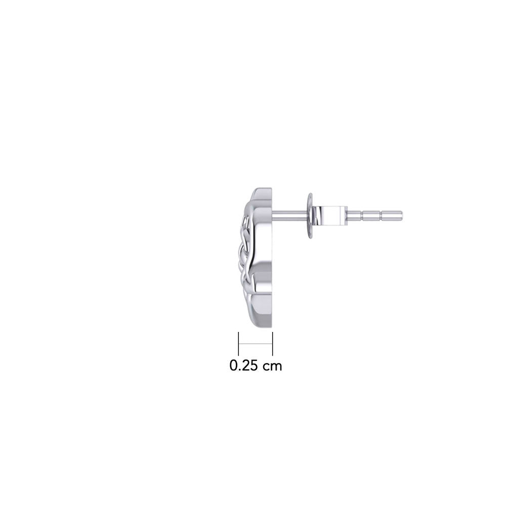 Celtic Heart And Triquetra Sterling Silver Post Earrings TER2160