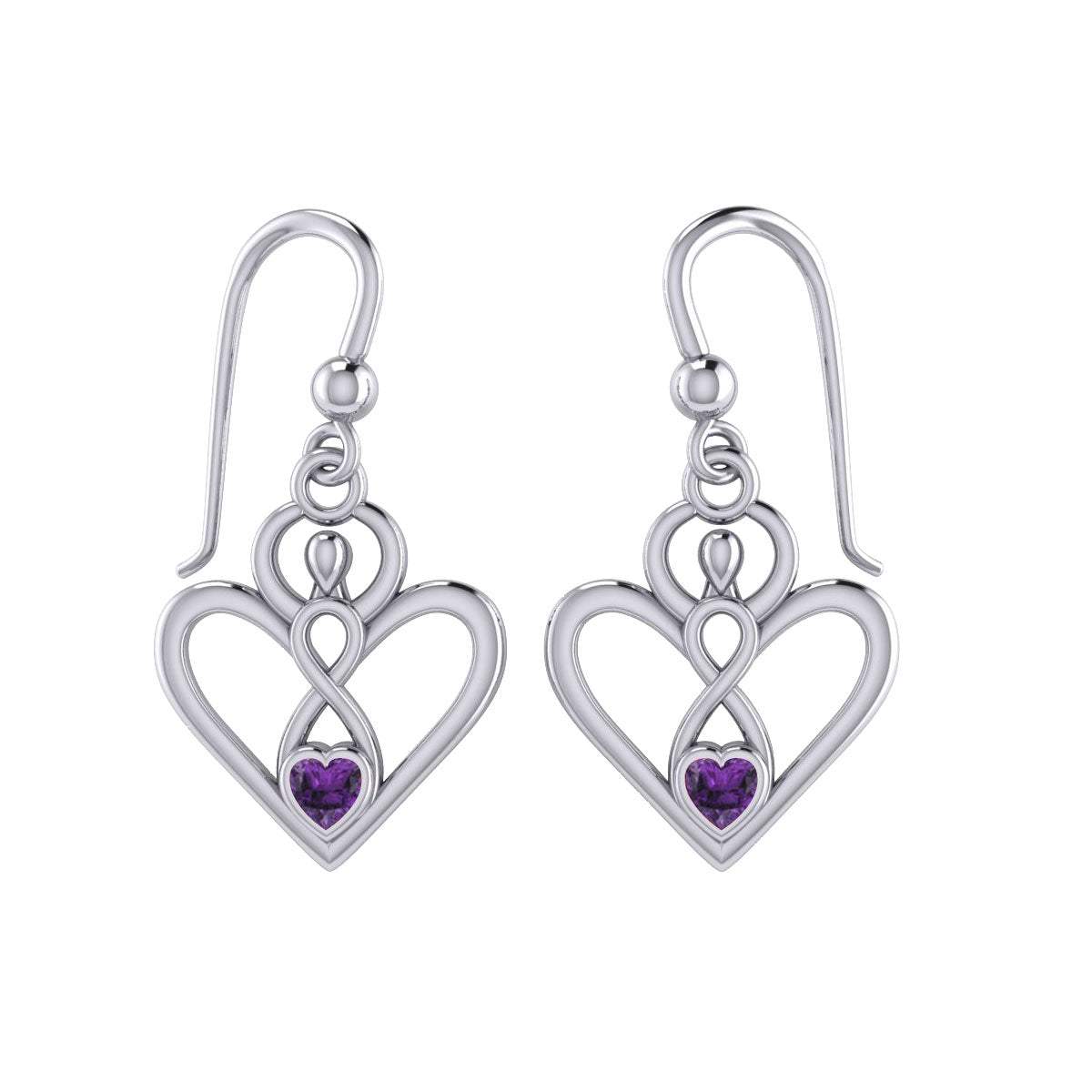 Gemstone Elegance Eternal Goddess Love Sterling Silver Immortal Love Earrings by Peter Stone TER2184
