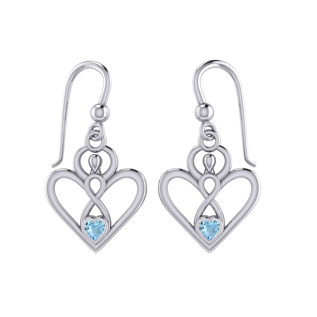 Gemstone Elegance Eternal Goddess Love Sterling Silver Immortal Love Earrings by Peter Stone TER2184