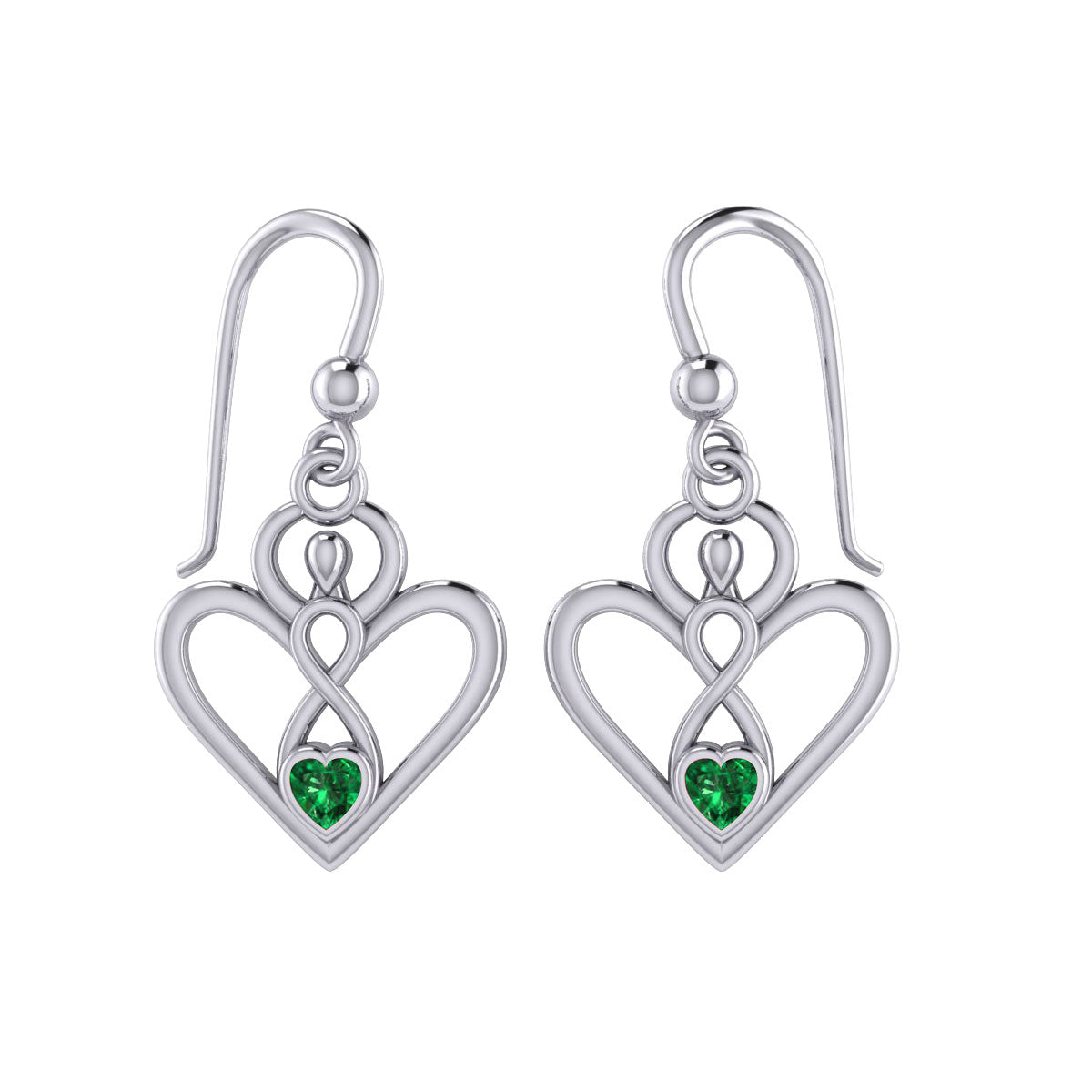 Gemstone Elegance Eternal Goddess Love Sterling Silver Immortal Love Earrings by Peter Stone TER2184