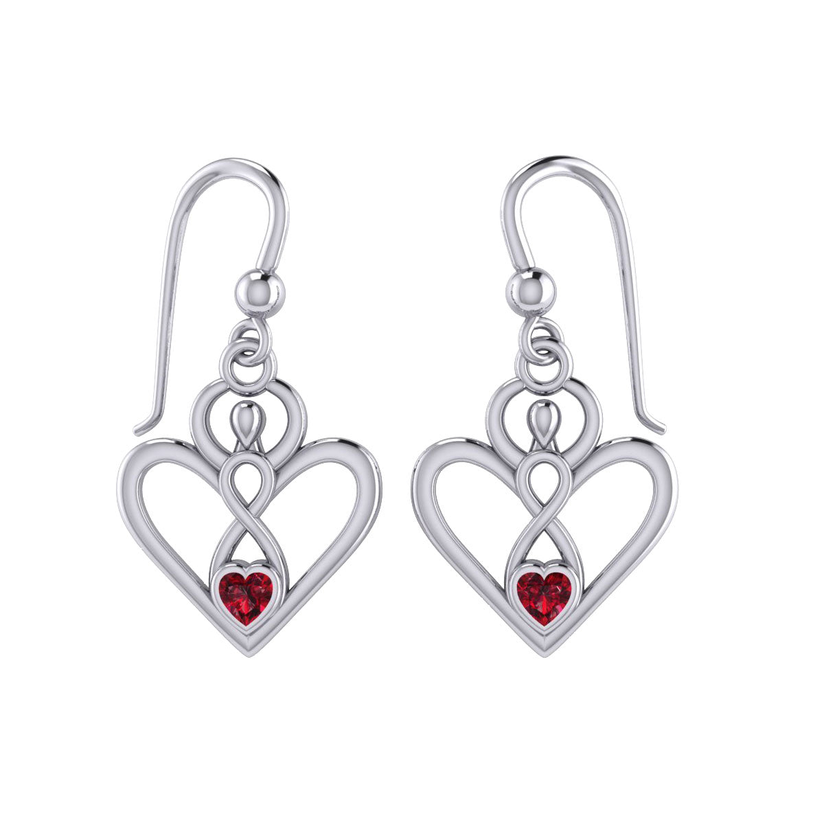Gemstone Elegance Eternal Goddess Love Sterling Silver Immortal Love Earrings by Peter Stone TER2184