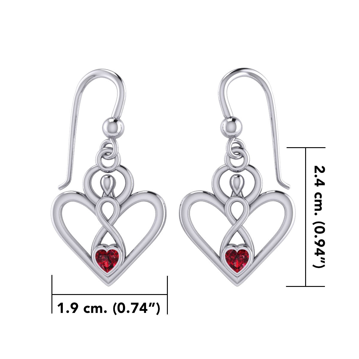 Gemstone Elegance Eternal Goddess Love Sterling Silver Immortal Love Earrings by Peter Stone TER2184