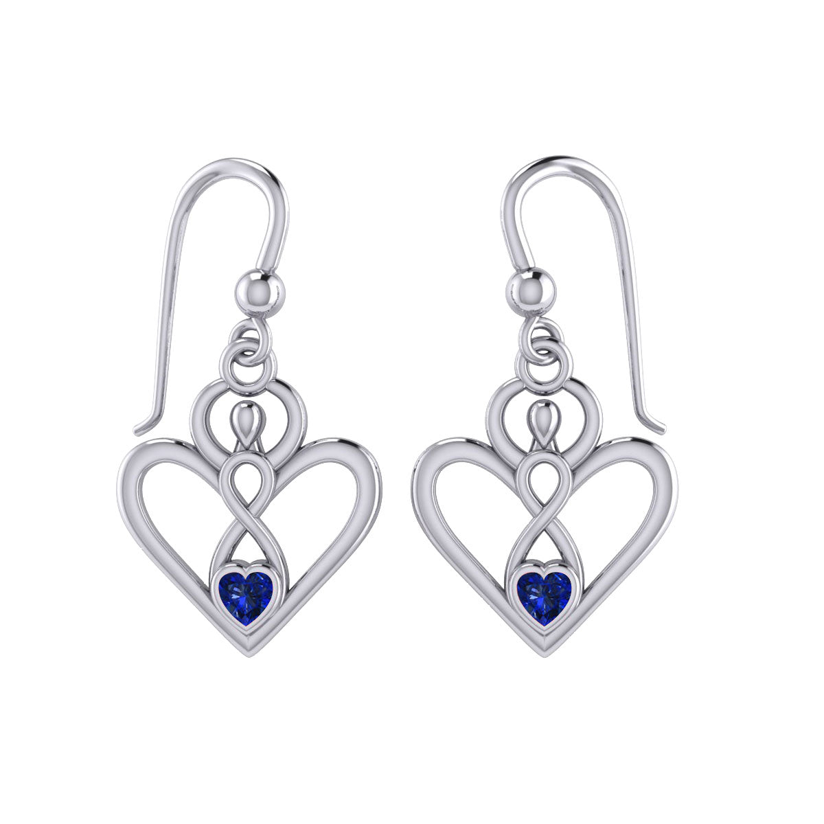 Gemstone Elegance Eternal Goddess Love Sterling Silver Immortal Love Earrings by Peter Stone TER2184