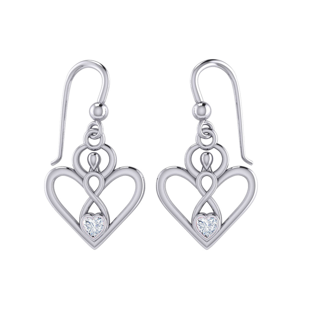 Gemstone Elegance Eternal Goddess Love Sterling Silver Immortal Love Earrings by Peter Stone TER2184