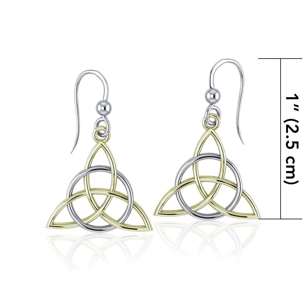 Celtic Triquetra Silver and Gold Earrings TEV2912 - Jewelry
