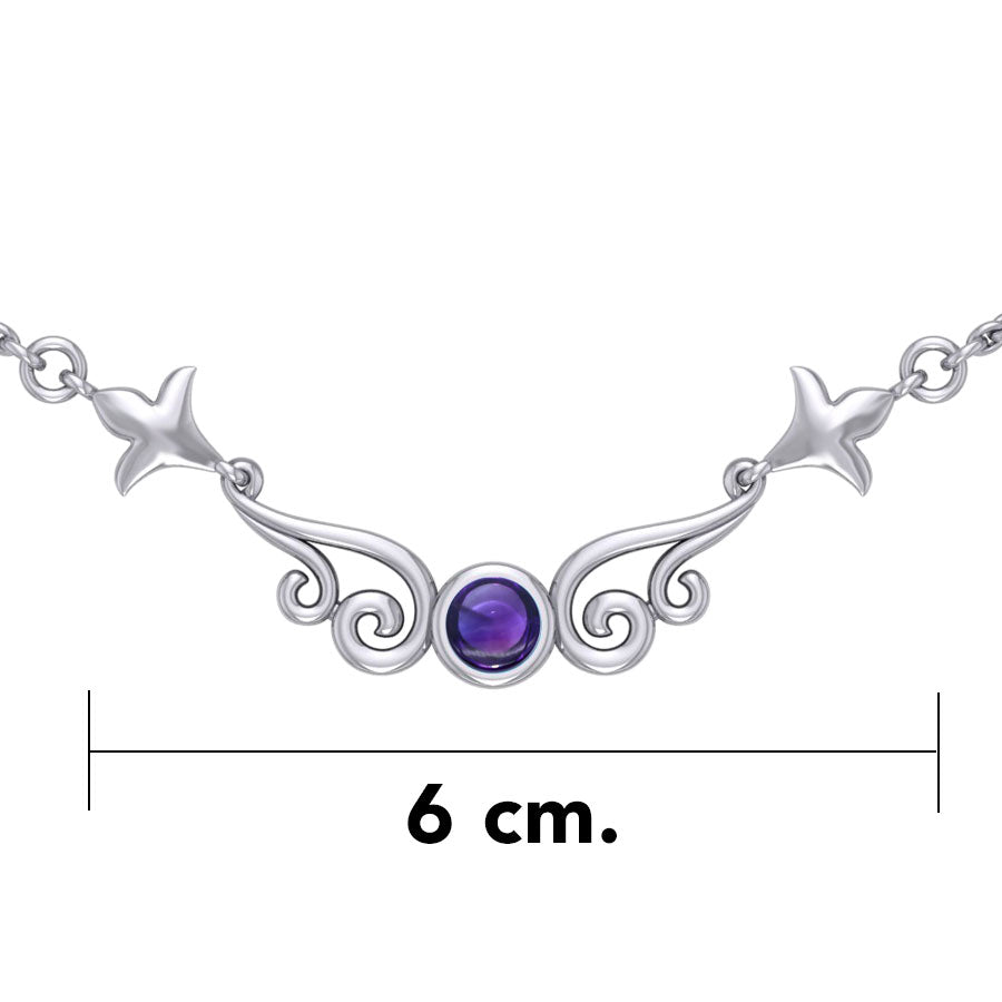 Magick Moon Silver Necklace with Gemstone TN152