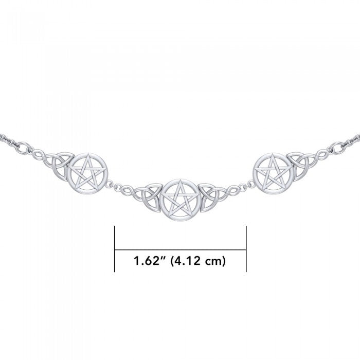 Silver Pentagram Pentacle Necklace TN163
