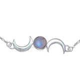 Crescent Moons Silver Necklace TN254 - Jewelry