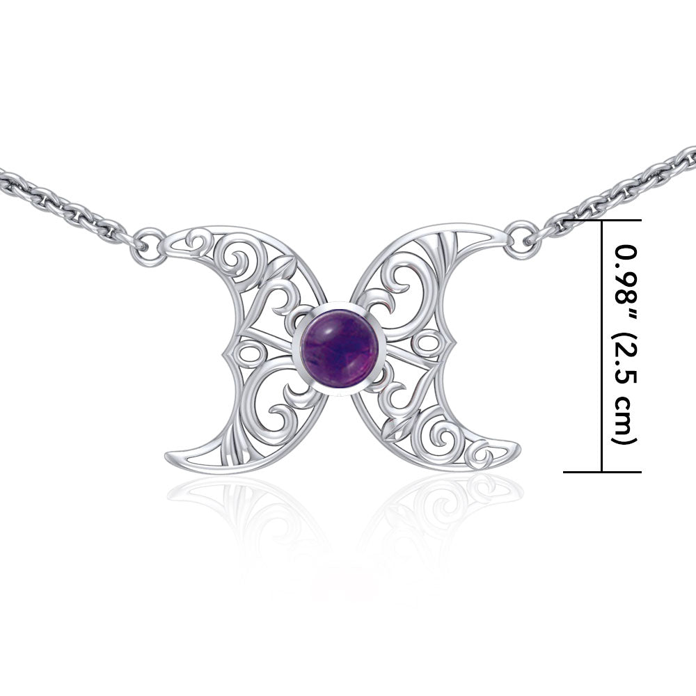 Blue Moon Silver Necklace with Gemstone TN270