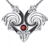 Representation that lies in the Universe Silver Triquetra Necklace with Gemstone TNC160