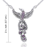 Honor Thy Flying Phoenix ~ Sterling Silver Jewelry Necklace with Gemstone TNC236 - Jewelry