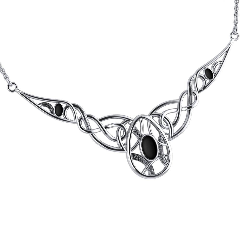 Infinite Rebirth Silver Necklace with Gemstones TNC332 - Jewelry