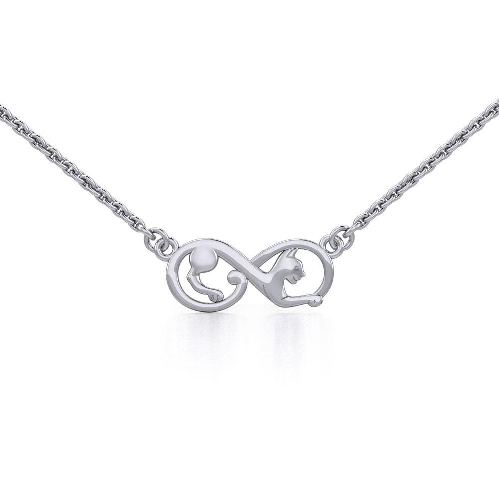 Infinity Cat Silver Necklace TNC489 - Jewelry