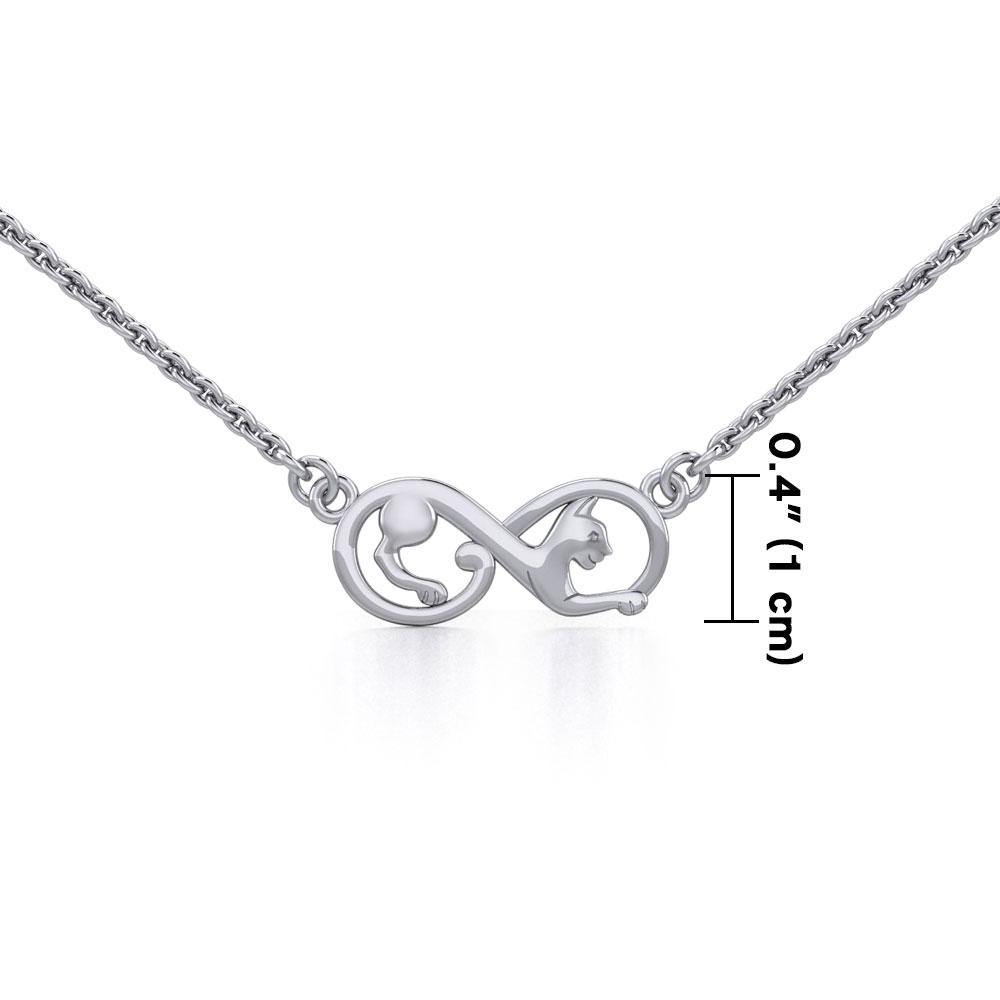 Infinity Cat Silver Necklace TNC489 - Jewelry