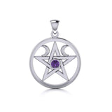 Pentagram Pentacle Sterling Silver Pendant TP1283