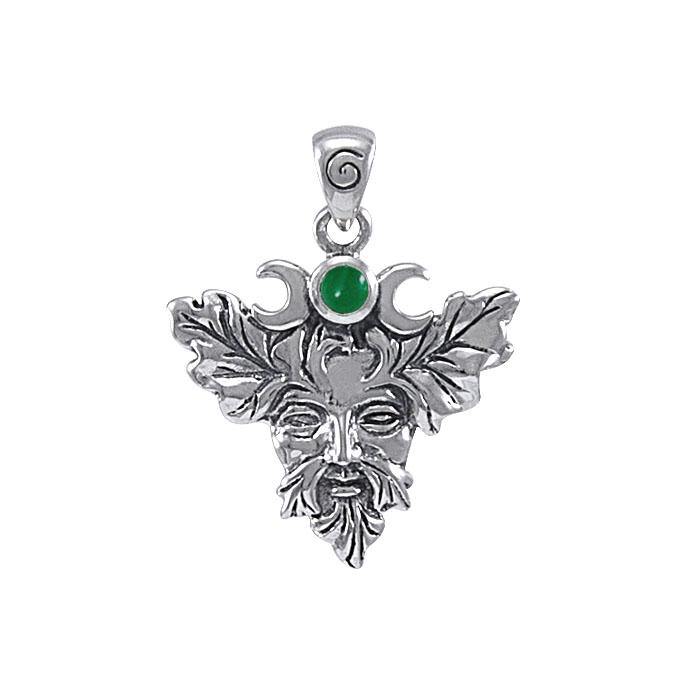 Green Man Silver Pendant TP1561 - Jewelry