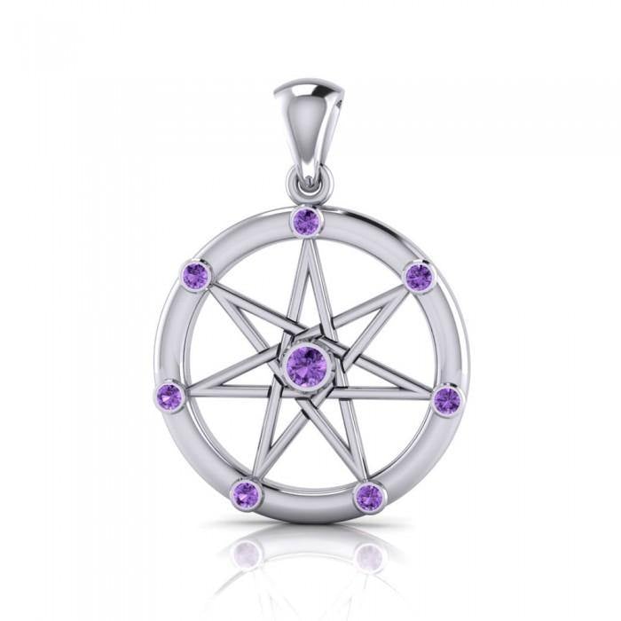Elven Star with Gems Silver Pendant TP3134 - Jewelry