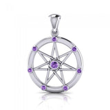 Elven Star with Gems Silver Pendant TP3134 - Jewelry