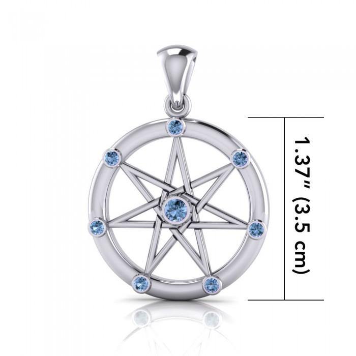 Elven Star with Gems Silver Pendant TP3134 - Jewelry