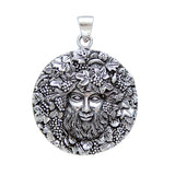 Bacchus God with Grapes Sterling Silver Pendant By Oberon Zell TP3203