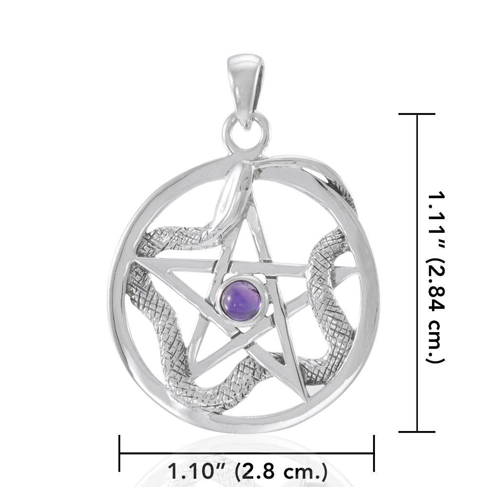 The Star with Weaving Snake Silver Pendant TP3312 - Jewelry