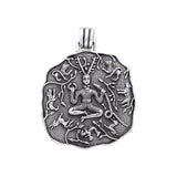 God Cernunnos in his mighty throne ~ Sterling Silver Pendant by Courtney Davis TP3460