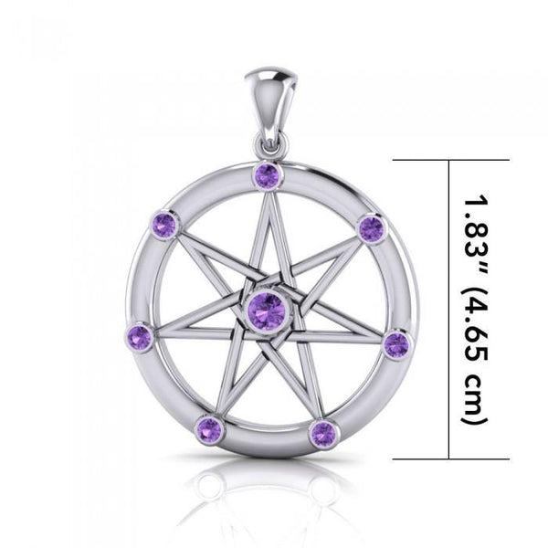 Elven Pentacle Silver and Gem Pendant TP747 – Magicksymbols