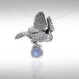 Believe in the underworld connection ~ Ted Andrews Great Horned Owl Pendant with Gemstone TPD341 - Jewelry