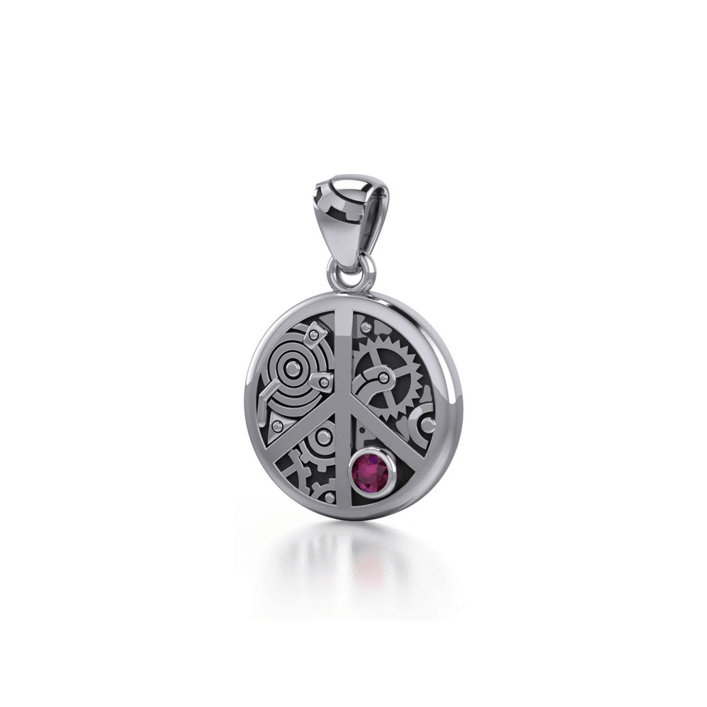 Keep an eye on the powerful steampunk ~ Sterling Silver Pendant with a Gemstone TPD3926 - Jewelry