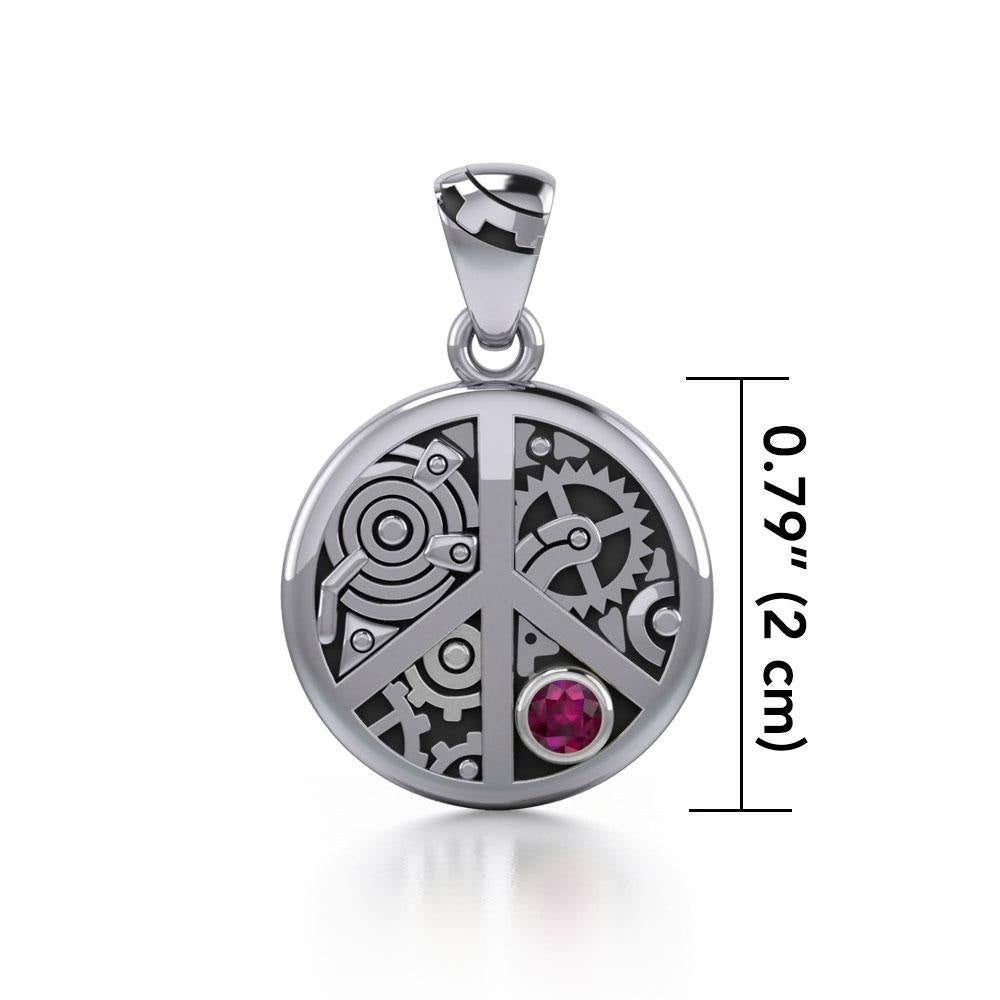 Keep an eye on the powerful steampunk ~ Sterling Silver Pendant with a Gemstone TPD3926 - Jewelry