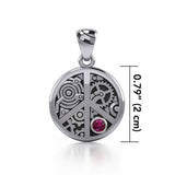 Keep an eye on the powerful steampunk ~ Sterling Silver Pendant with a Gemstone TPD3926 - Jewelry