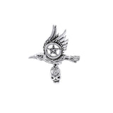 Raven Pentacle Skull Sterling Silver Pendant TPD3958