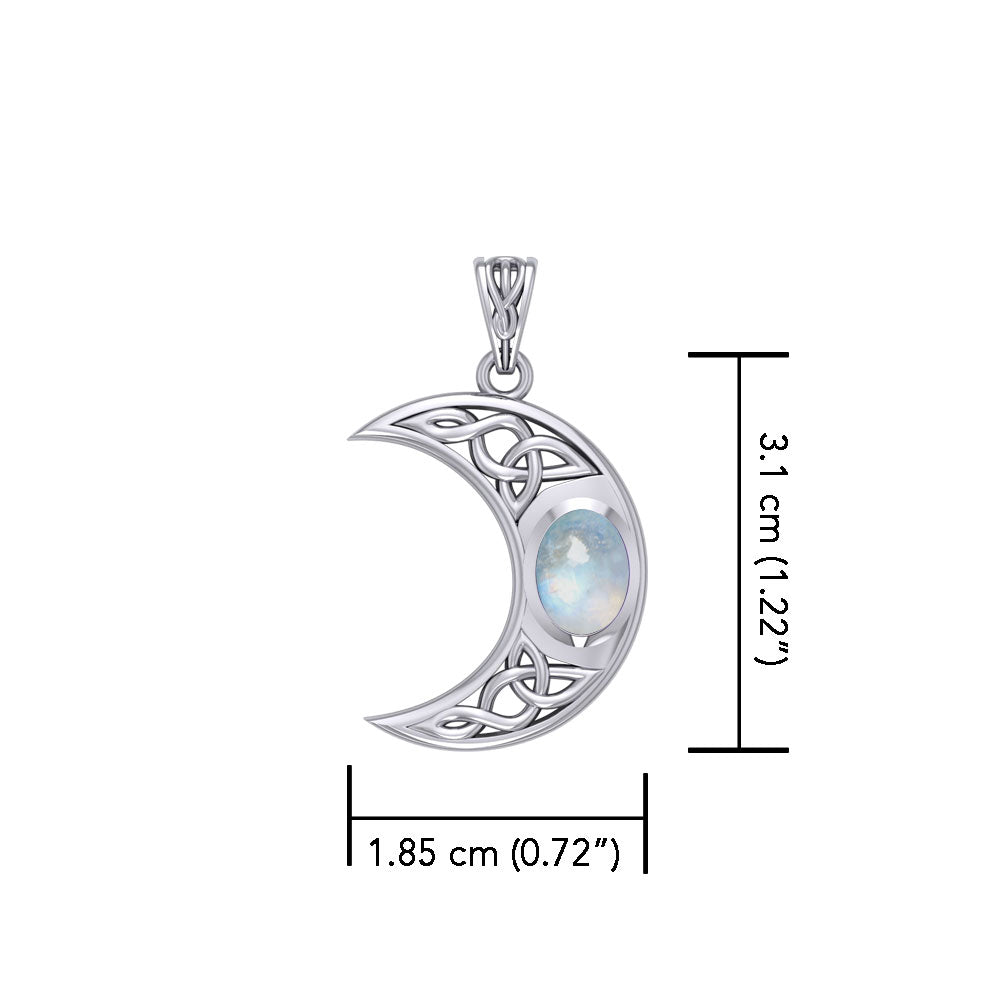Blue Moon Silver Pendant with Gemstone TPD4056