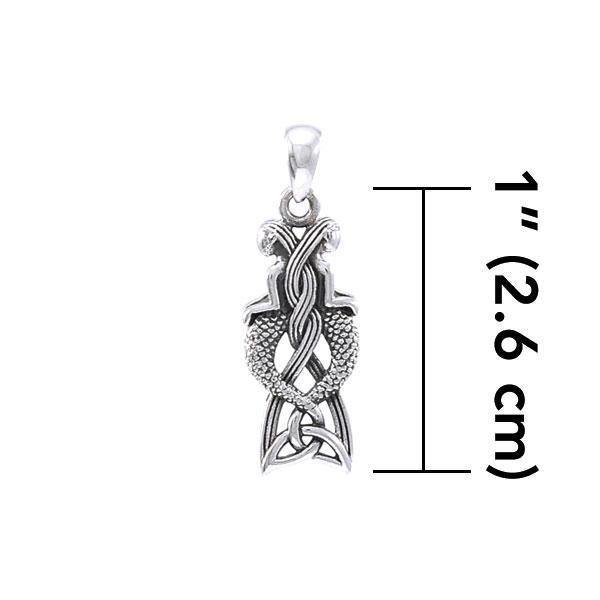 Celtic Mermaid Goddess Sterling Silver Pendant TPD4153 - Jewelry