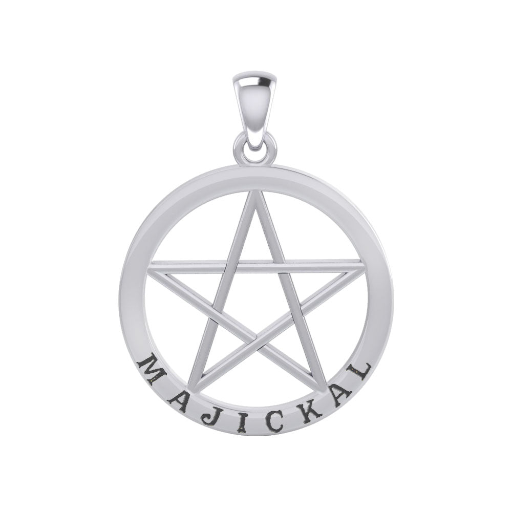 Majickal Pentagram Silver Pendant TPD4549