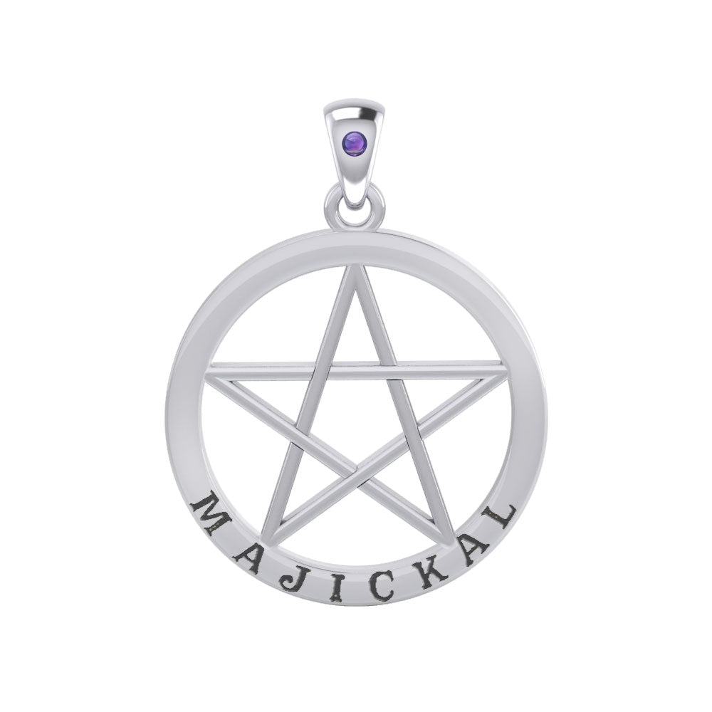 Majickal Pentagram Silver Pendant TPD4549