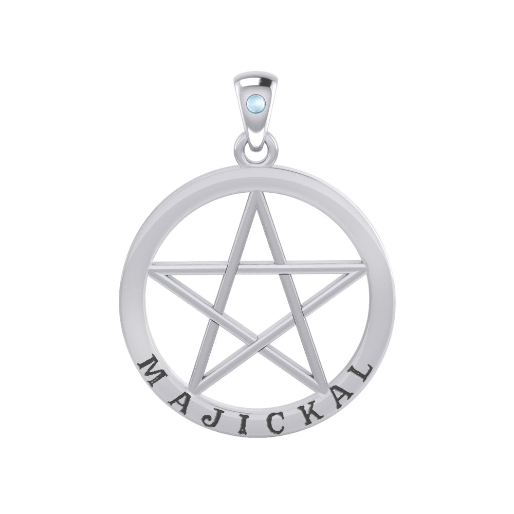 Majickal Pentagram Silver Pendant TPD4549