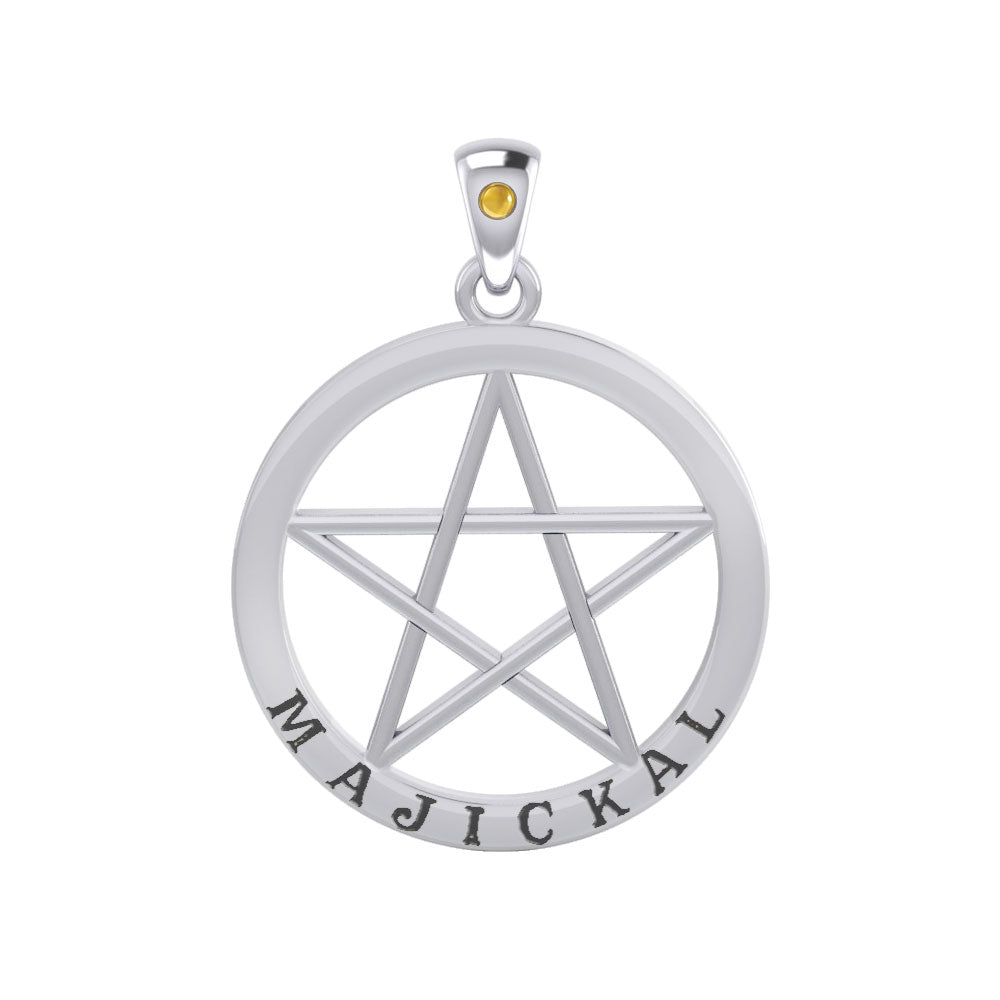 Majickal Pentagram Silver Pendant TPD4549