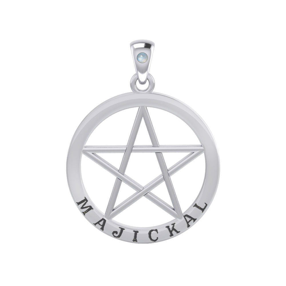 Majickal Pentagram Silver Pendant TPD4549