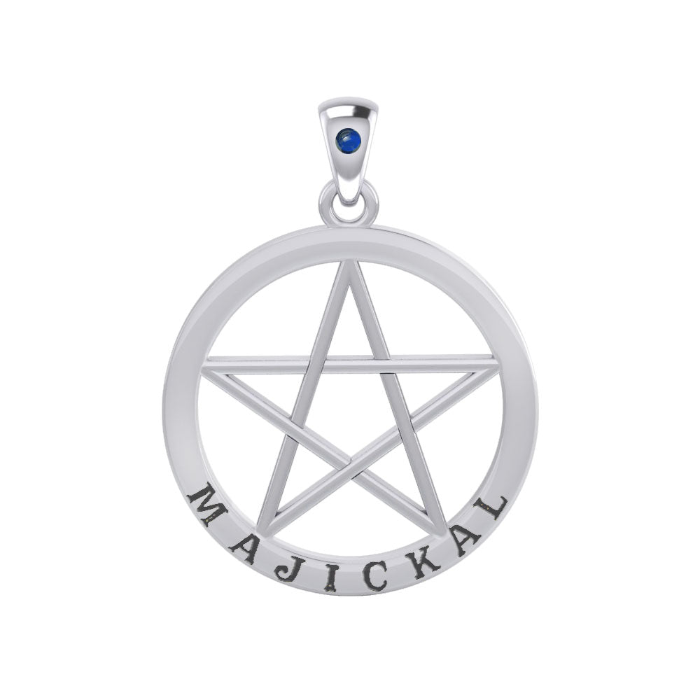 Majickal Pentagram Silver Pendant TPD4549