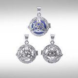 Global Harmony in Trinity Knot ~ 16mm chiming harmony ball with a 25mm Sterling Silver Jewelry Pendant cage - Jewelry