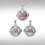 Global Harmony in Trinity Knot ~ 16mm chiming harmony ball with a 25mm Sterling Silver Jewelry Pendant cage - Jewelry