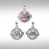 Global Harmony in Trinity Knot ~ 16mm chiming harmony ball with a 25mm Sterling Silver Jewelry Pendant cage - Jewelry