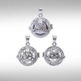 Global Harmony in Trinity Knot ~ 16mm chiming harmony ball with a 25mm Sterling Silver Jewelry Pendant cage - Jewelry