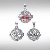 Global Harmony Wrapped in the Angel Wings ~16mm chiming harmony ball with a 25mm Sterling Silver Jewelry Pendant cage - Jewelry
